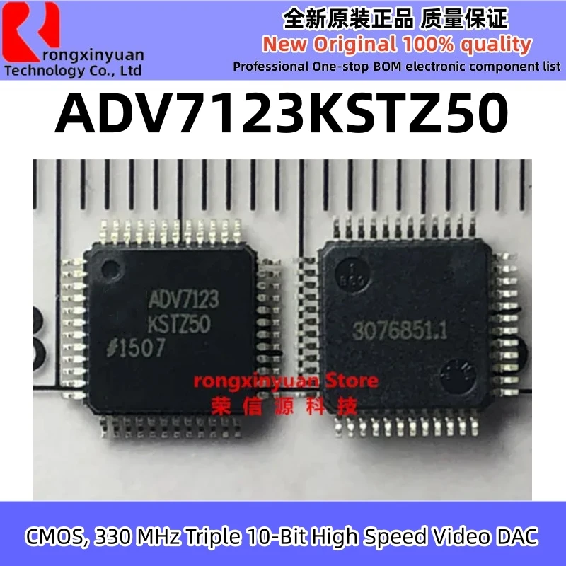 1Pcs/lot ADV7123KSTZ50 LQFP48  ADV7123KSTZ  ADV7123  CMOS, 330 MHz Triple 10-Bit High Speed Video DAC Chipset 100% New original