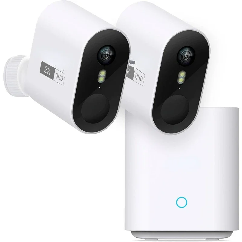 Security Cameras Wireless Outdoor Home System, Real 2K HD Night Vision, No Subscription, 240-Day Battery Life, 166° Wide View