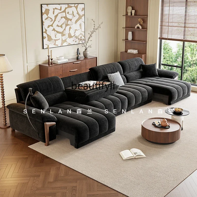 182C أريكة كهربائية قابلة للسحب وظيفة ذكية Chenier المخملية الإيطالية الرجعية مستلق والنوم سرير أريكة من القماش ثنائي الغرض