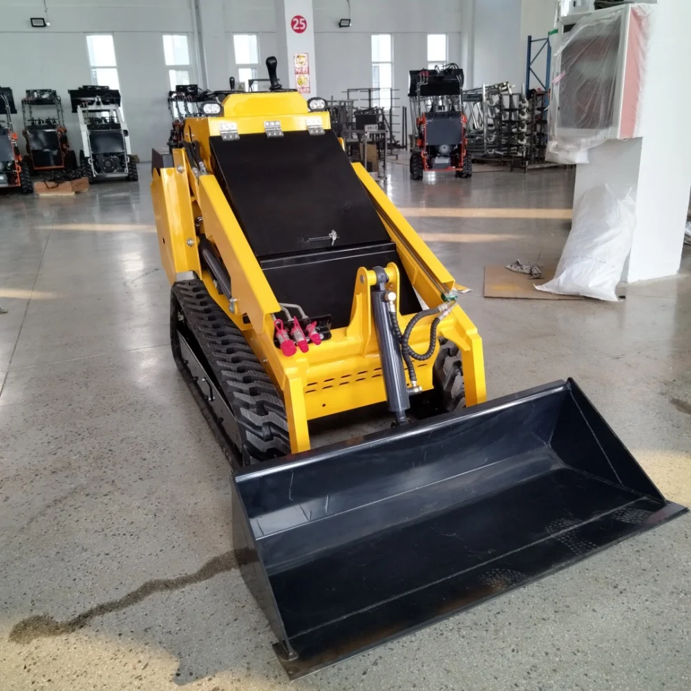 Factory Hot Mini Skid Steer Diesel Front End Loader with Bucket Skidsteer Attachments Stand on Skid Steer