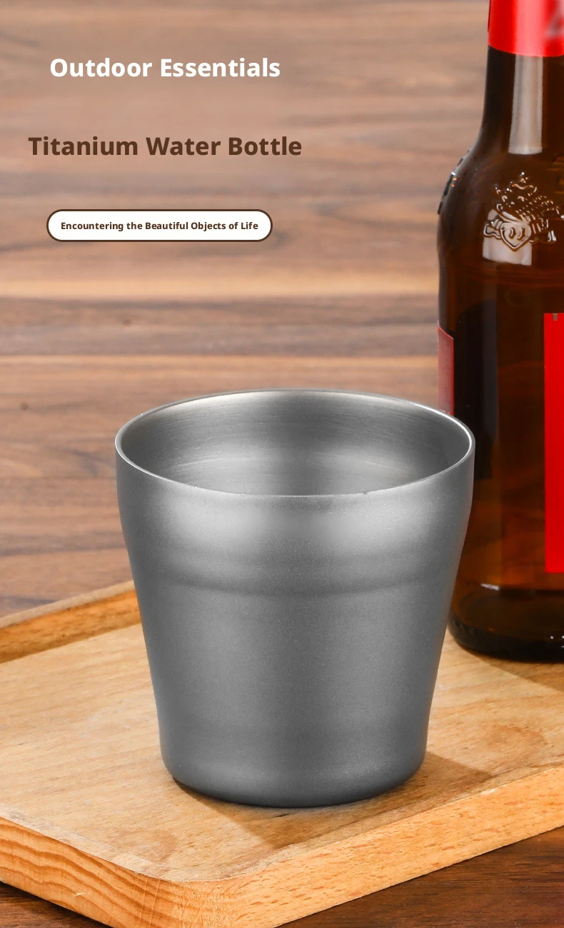 

Outdoor pure titanium camping compact and portable travel cup, coffee cup, titanium cup, multi capacity beer cup