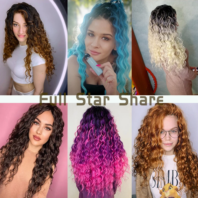 Full Star Deep Wave Twist Capelli all'uncinetto Riccioli afro sintetici naturali Trecce all'uncinetto Ombre Intrecciare le estensioni dei capelli per le donne