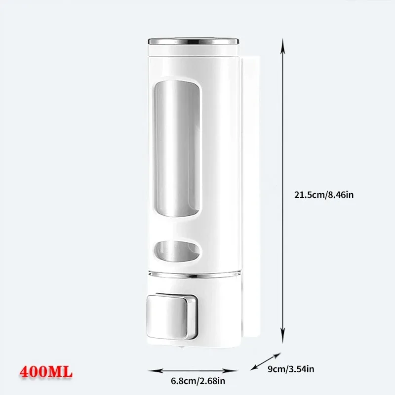 Shower and Lotion Dispenser Waterproof Shampoo Shower Gel Container Wall Mount with Clear Window for Home Hotel Restaurant