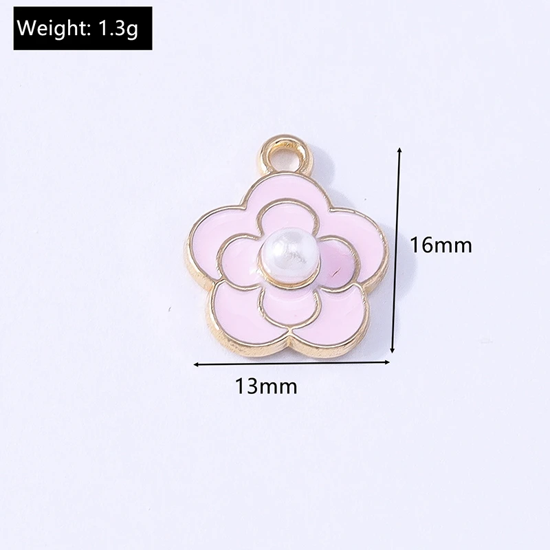 Duarte 20 Stück/Set Niedliche Pflanzen-Anhänger Emaille Blumen- und Blatt-Charms für Schmuckherstellung Halsketten Ohrringe DIY Basteln Geschenk – Detail 5