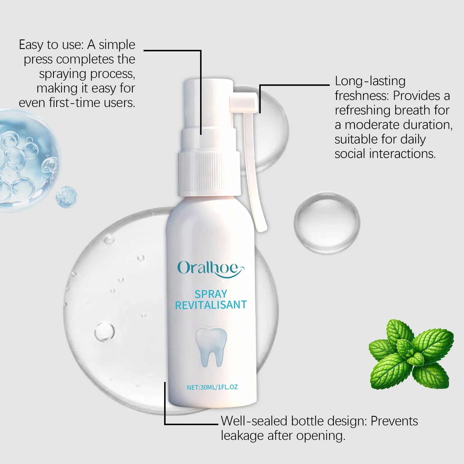 ORALHOE Gum Nourish Spray Natural Herbal Oral Care Relieve Swelling Bleeding Gum Repair Freshen Breath Mouth Spray