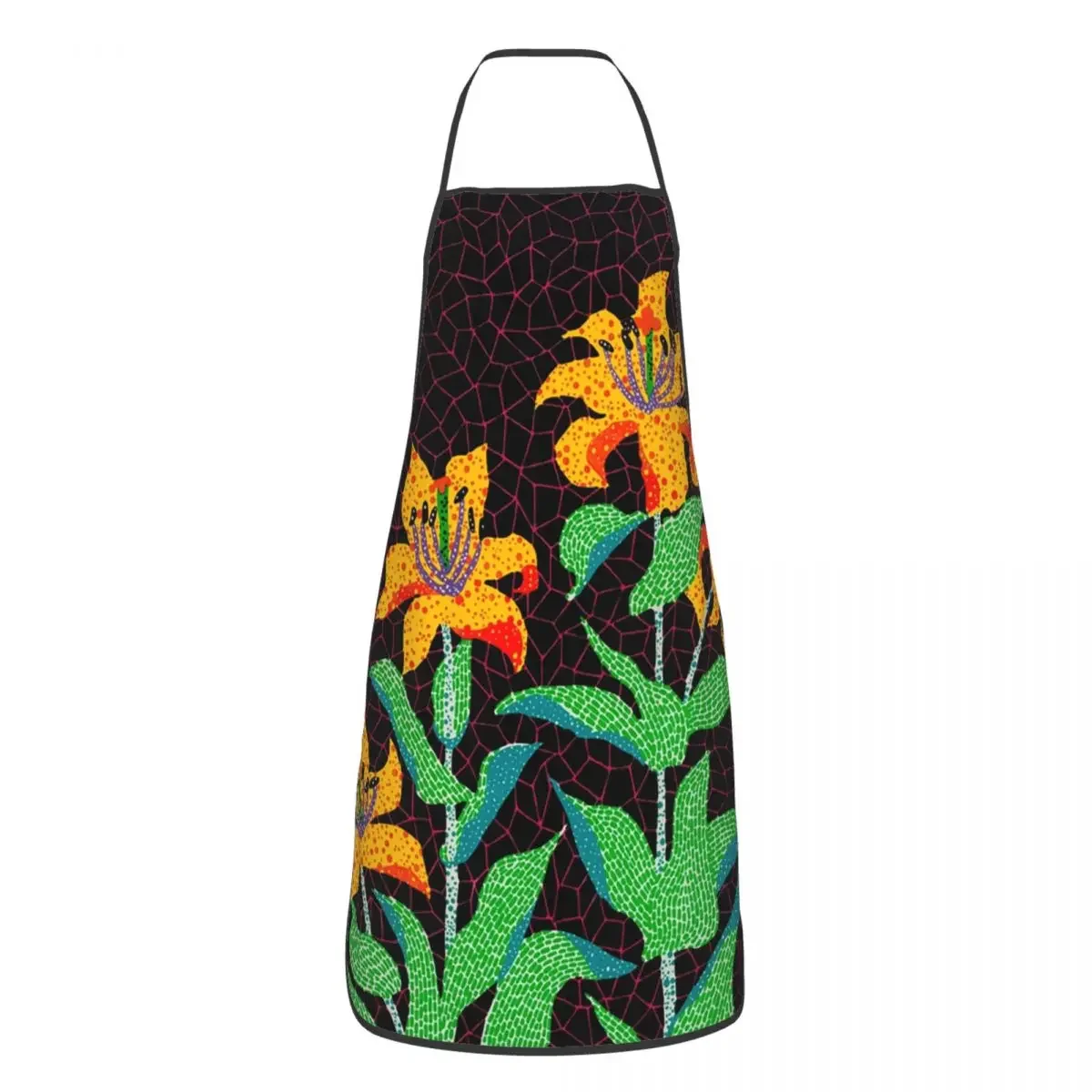 Yayoi Kusama Yellow Flowers Bloom Bib Aprons Women Men Kitchen Chef Abstract Art Tablier Cuisine for Cooking Baking Gardening