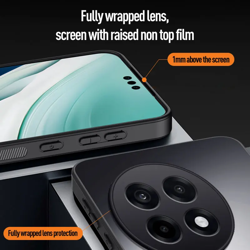 EUCAGR لهاتف OnePlus Ace 5 Pro فاخر مقاوم للصدمات AG متجمد ناعم من البولي يوريثان + PC غطاء خلفي غير لامع لهاتف OnePlus Ace5Pro جراب هاتف Coque