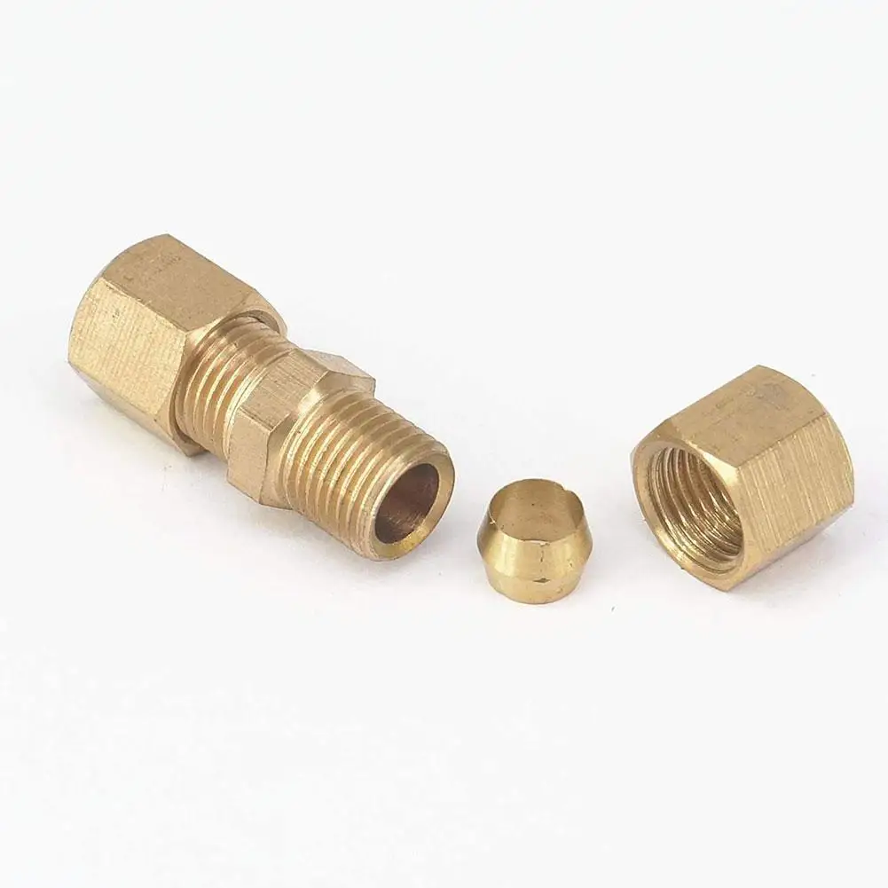 Brass Compression Fitting Straight Union Connector For 3/16\