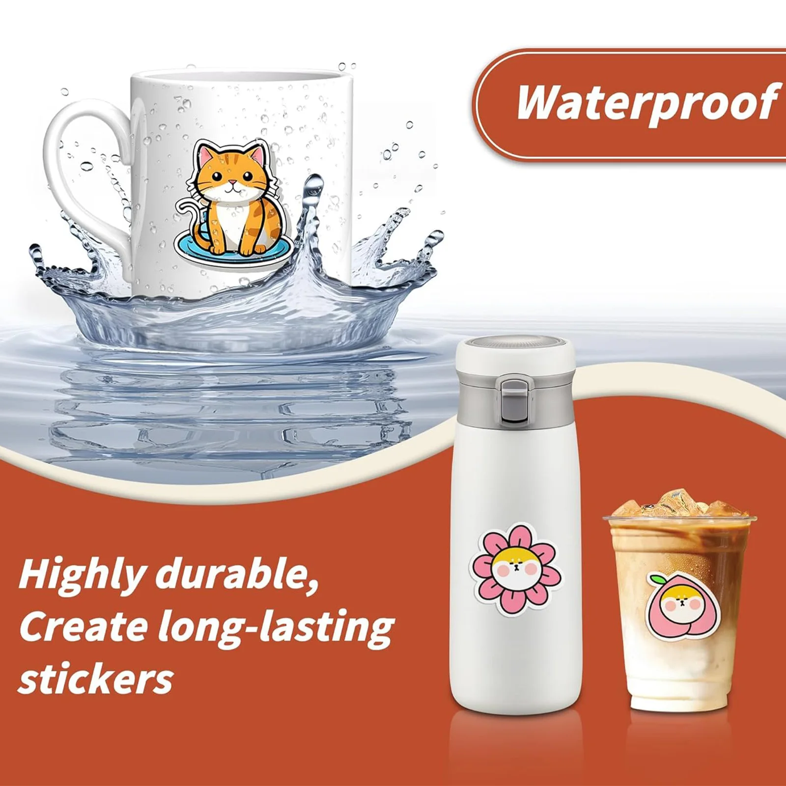 60/30 ورقة ورق لاصق فينيل للطابعة النافثة للحبر صفائح ذاتية اللصق 8.3 × 11.7 بوصة قسط غير لامع