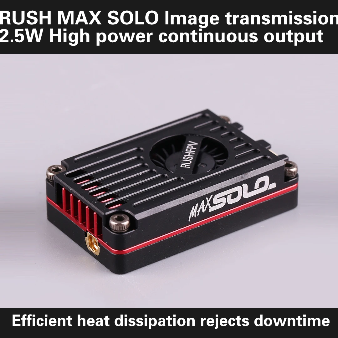 

RushFPV MAX Solo 5.8GHz 2.5W FPV VTX CNC Shell High Power Long Range for Fixed Wing Drone