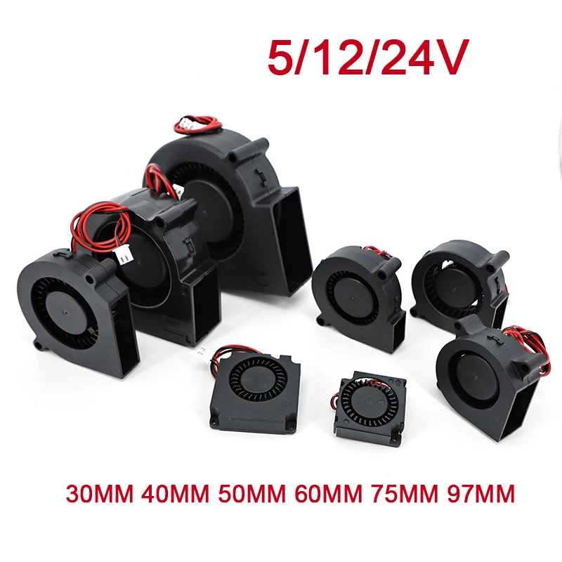 30MM 40MM 50MM 60MM 75MM 97MM DC 2pin Cooling Fan Brushless Motor Case Turbo Blower Fan Humidifier Fan Induction Cooker 5/12/24V
