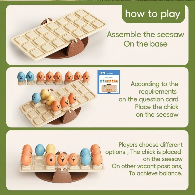 균형 시소 대화 형 귀여운 계란 게임 지적 정리 어린이 교육 장난감 수학 논리 사고 도전 전략 장난감