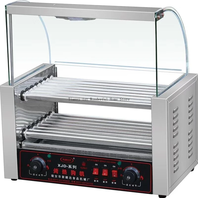 Glass Cover Sausage Roller Commercial Breakfast Kitchen Electric Sausage Roller Shop Furniture Máquina De Grelhar MH40KCJ