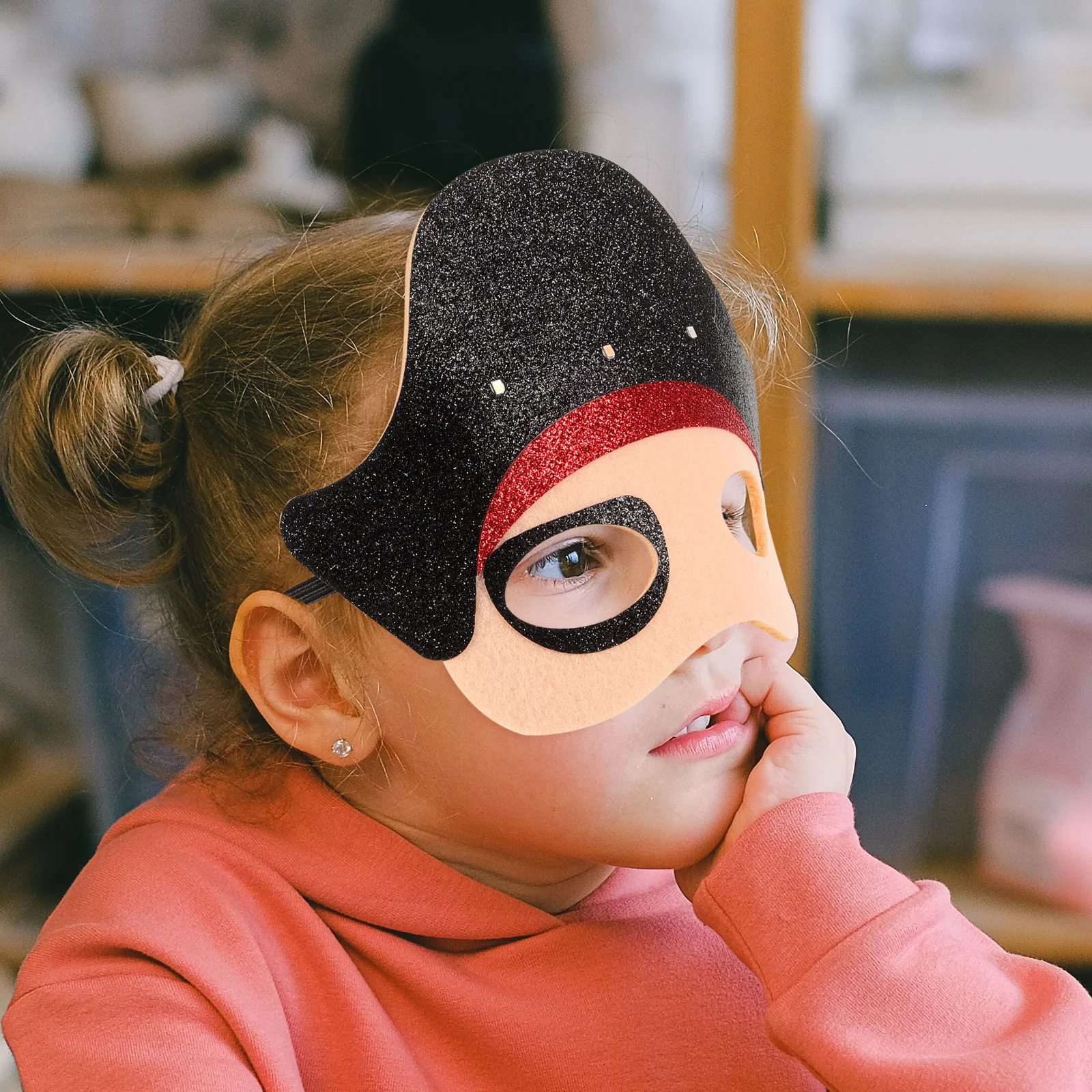 

2 Pcs Light Up Pirate Masks Kids Boys Girls Halloween Birthday Party Supplies Half Face Carnival Decor Cosplay Photo Props