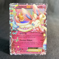 Pokemon Foil Proxy Cards SYLVEON MEWTWO FLAREON ALAKAZAM EX  Game Collection PTCG Cards Children's toy Gifts