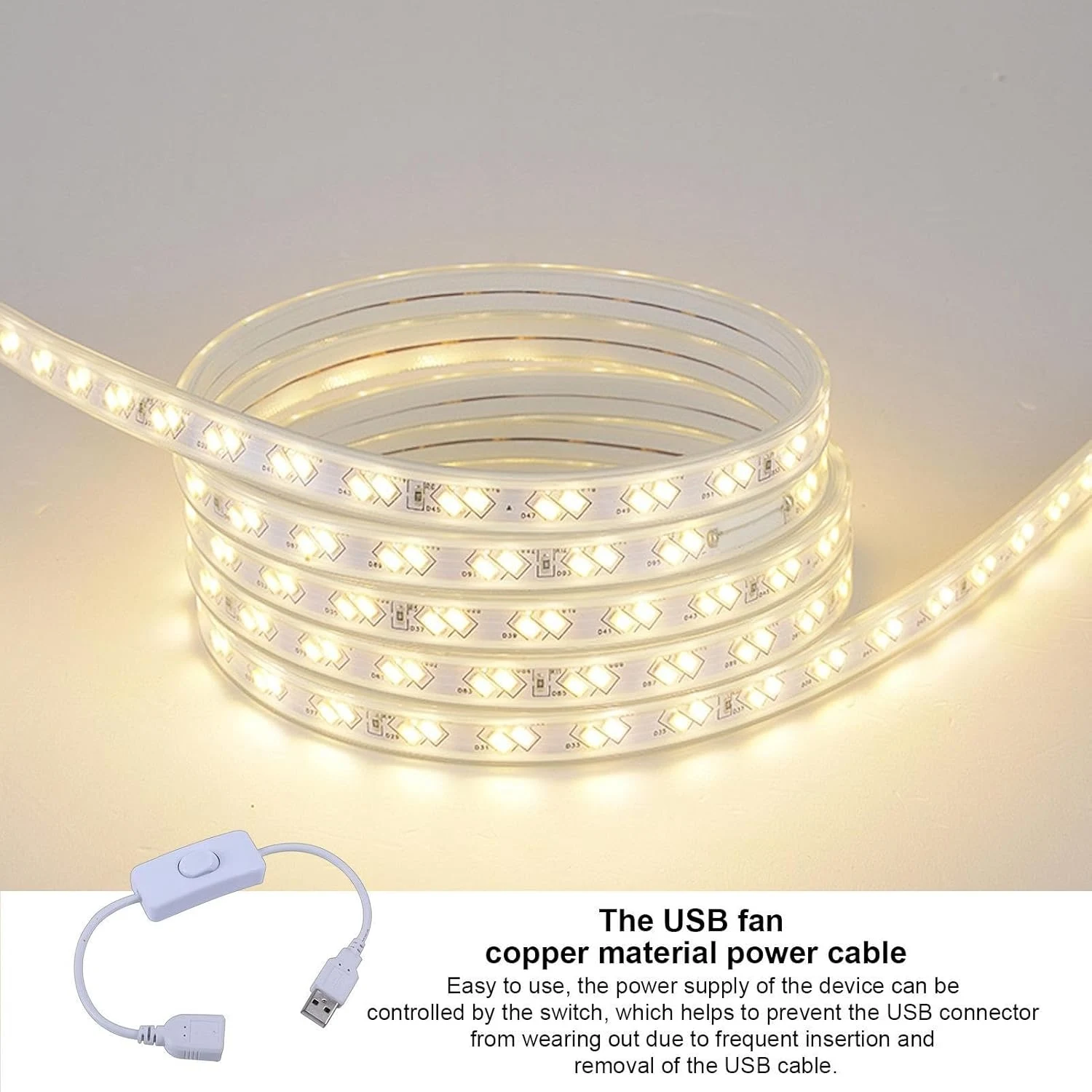 USB Extension Cable with ON/Off Switch, Female to Male Extension Cords Data Power Adapter Support Controller Connector for Fans