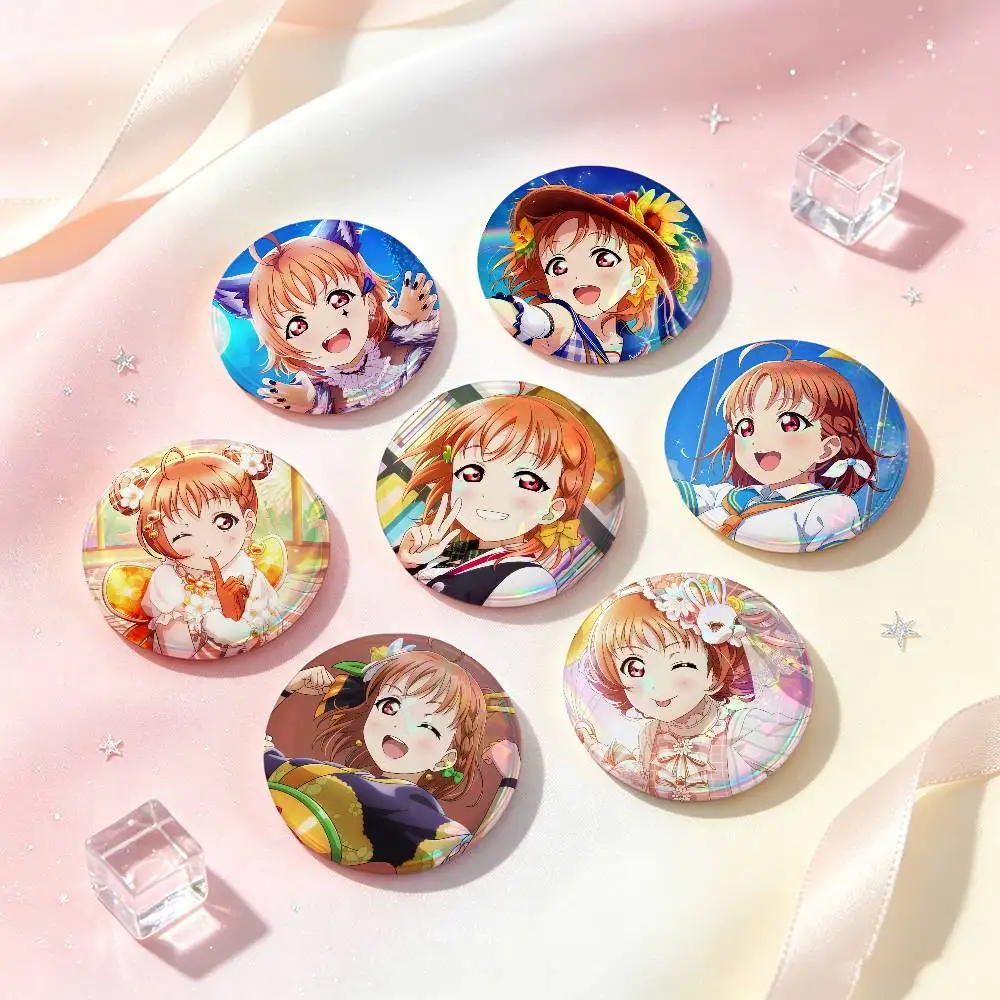 Chika Takami Anime Character Badges 25 32 44 58 75 Mm Round Cosplay Pin Bag Decor Fans Collect Friends Gifts Brooch Souvenir