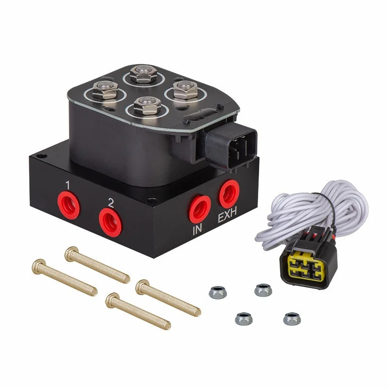  Auto/motorcycle Air Suspension System Shock Absorber Four-way Solenoid Valve   Manifold Valve Pneumatic Shock Absorber