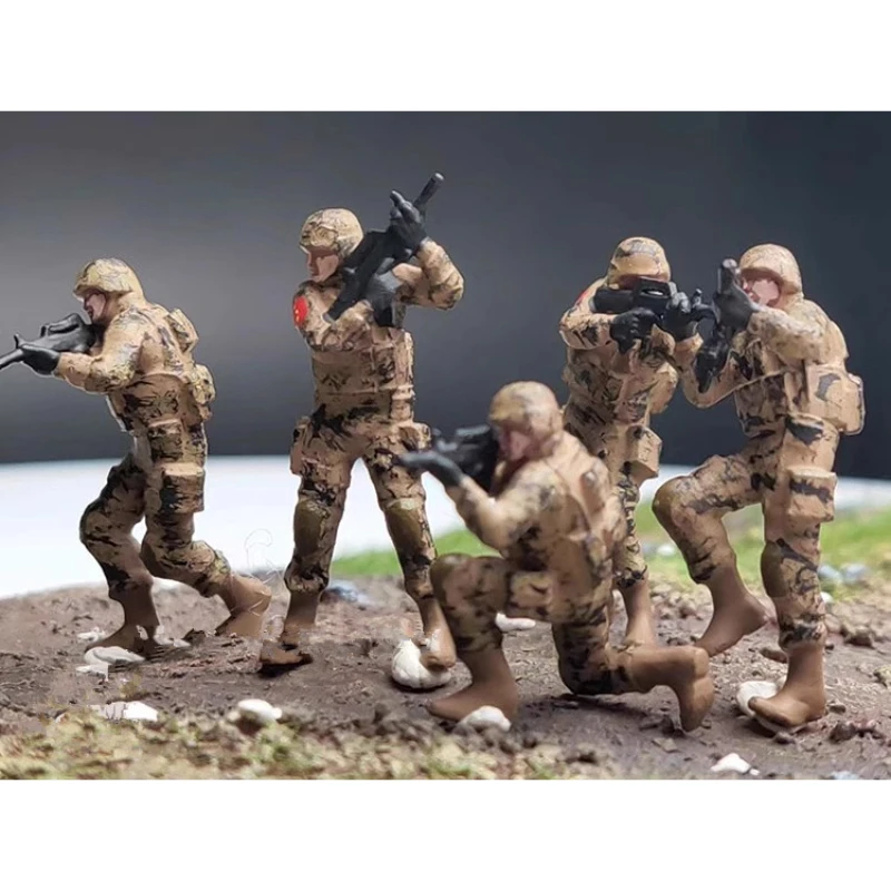 1:72 Scale Model 5pcs Modern Chinese Army PLA Soldier Action Figure Toy DIY Scene Doll Figure Accessory Collection Display Gift