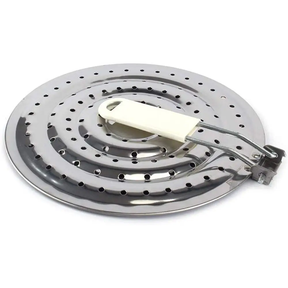 

Kitchen 8 inch Collapsible Stainless Steel Hanging Milk Reducer Simmer Plate Heat Diffuser Flame Guard