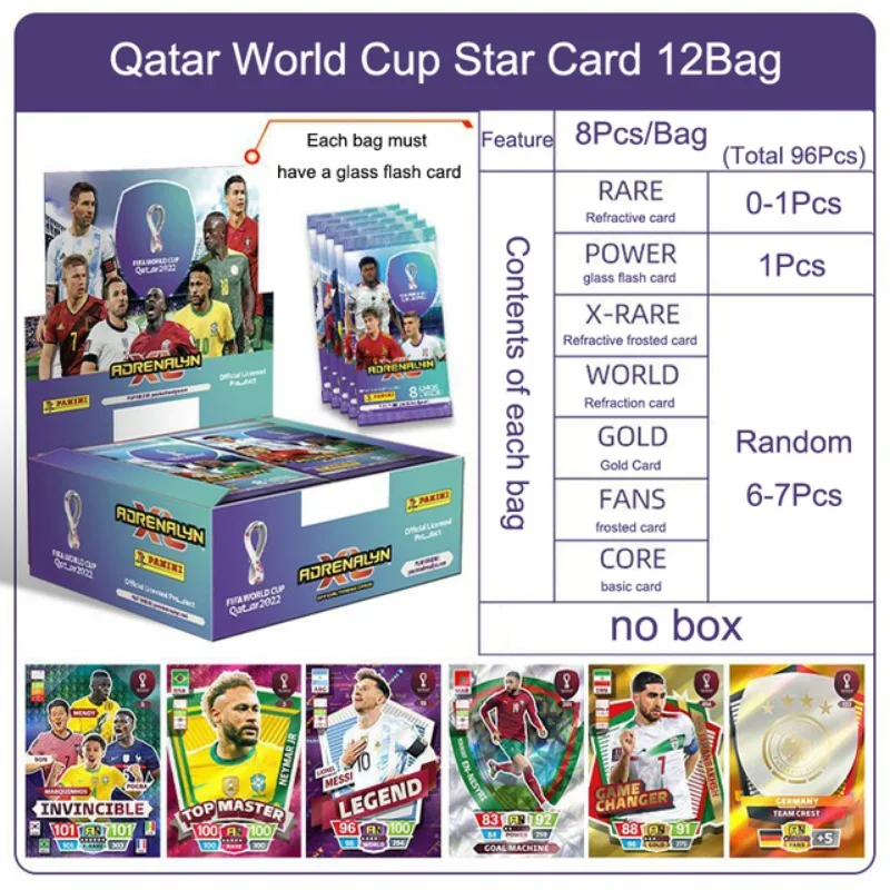 Original 2022 World Qatar Football Soccer Star Card Figures Collection Fans Packet