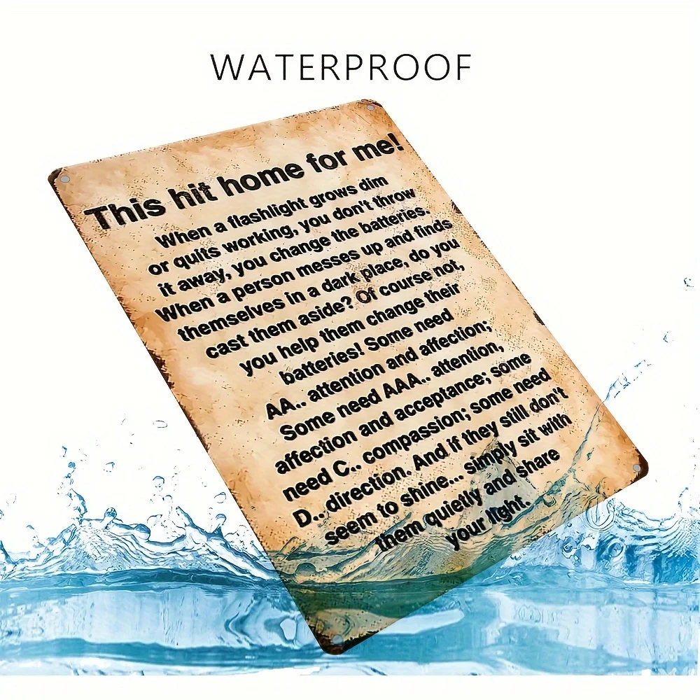 لافتة حائط معدنية عتيقة مضحكة "This Hit Home" - 20.32 × 30.48 سم فن حديدي قديم مع رسالة روح الدعابة، سهلة التعليق في الداخل/الخارج #4