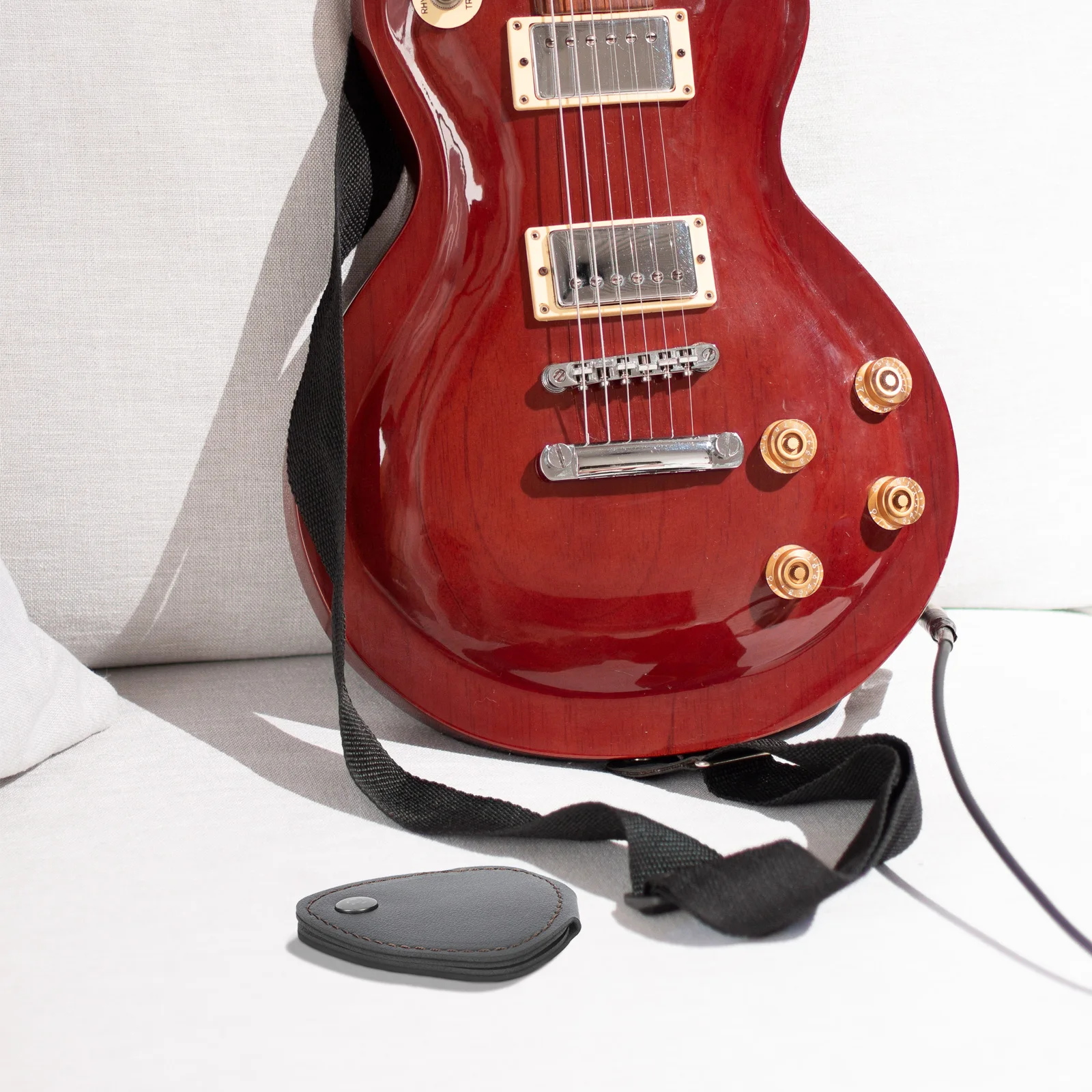

Pick Bag Guitar Storage Container Plectrum Organizer Pull Out Instrument Accessory Black Wallet Electric Holder