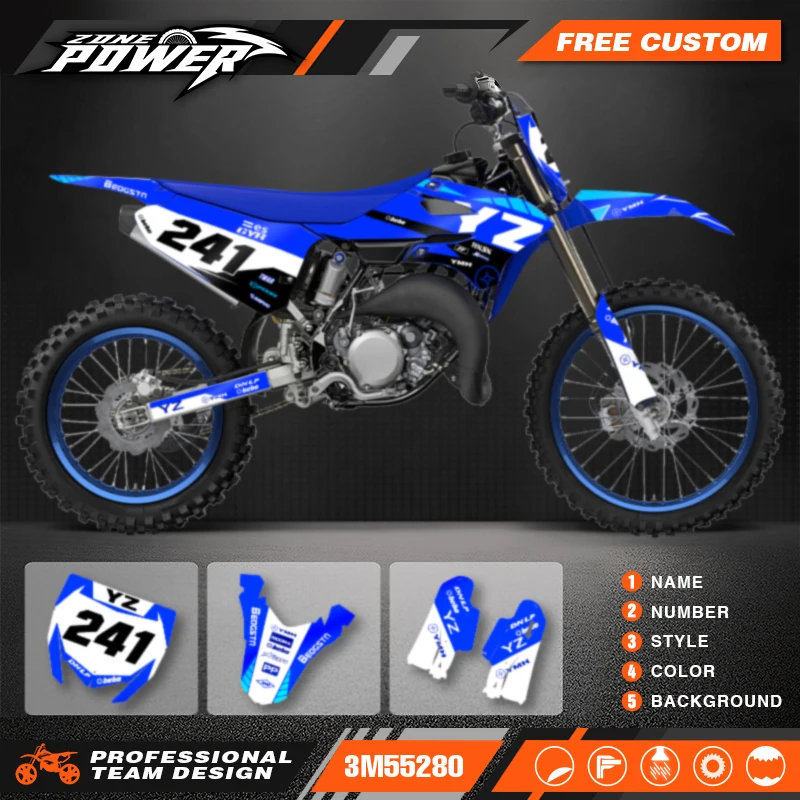 Powerzone For Yamaha YZ85 2022 2023 2024 2025 Custom Backgrounds Graphics Decals Sticker Kits 06