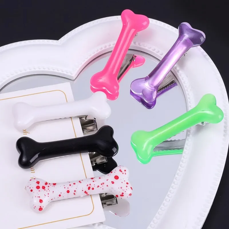 Y2K مقاطع الشعر العظام الصغيرة النساء الزخرفية جميل دبوس الشعر فتاة تصفيف الشعر المشابك بلون العظام مشبك شعر إكسسوارات الشعر