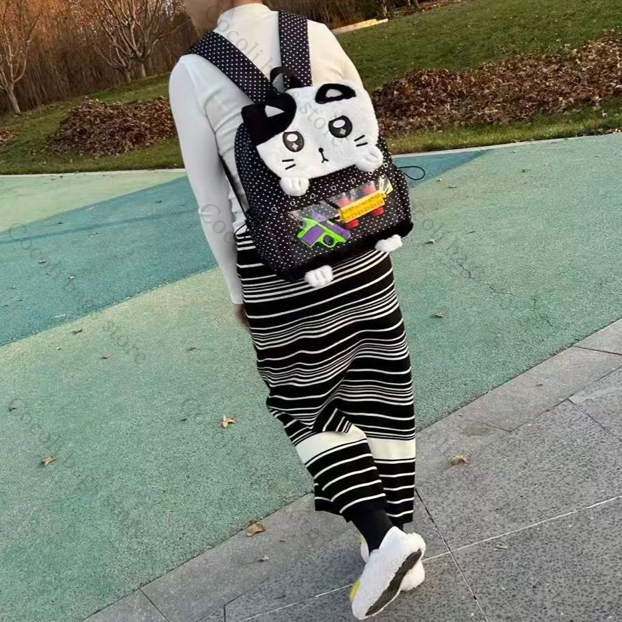 Плюшевый рюкзак Kitty с вышивкой и декором Ita Bag Kawaii Itabag Рюкзак для женщин Женская сумка большой вместимости Женский рюкзак