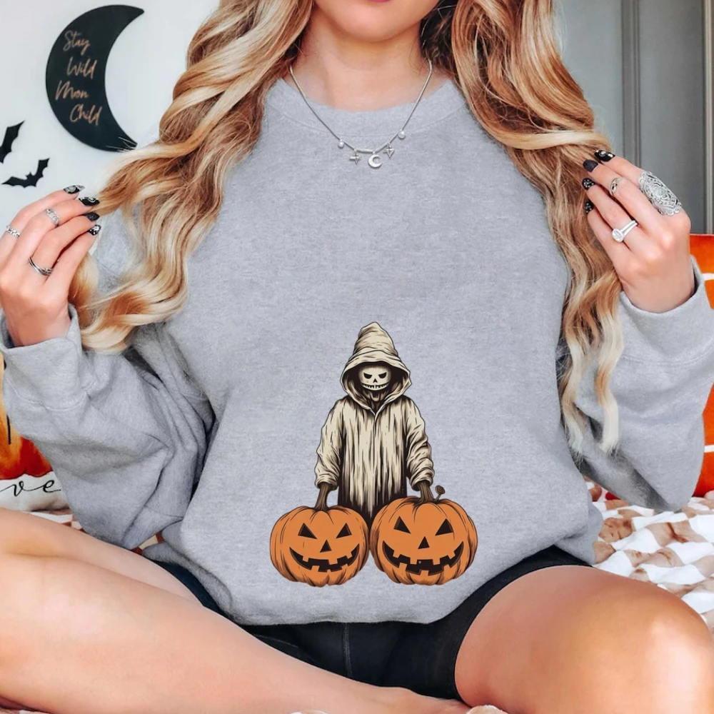 

Подходящие толстовки унисекс с рисунком призрака и тыквы, женские уличные толстовки, свитер большого размера, повседневная свободная модная стильная одежда