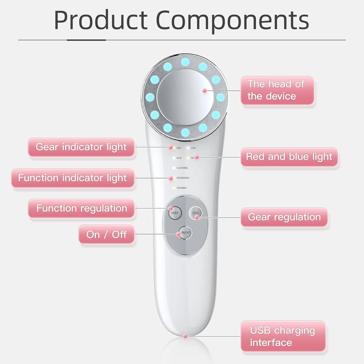 EMS Facial Massager Vibration V Line Face Lifting Skin Tightening Massage Roller Microcurrent Double Chin Reducer Beauty Device