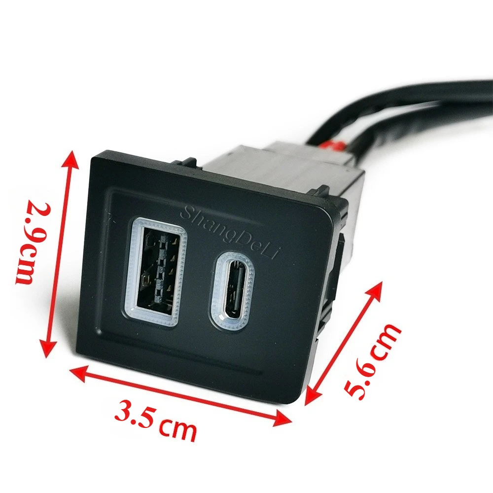 Obrázek 3: 12V/24V auto dvojí nabíječka nástrčkový QC3.0 USB PD typ C nabíjení vývod energie adaptér telefon nabíječka odpovídat pro multivan T5 2003-2009