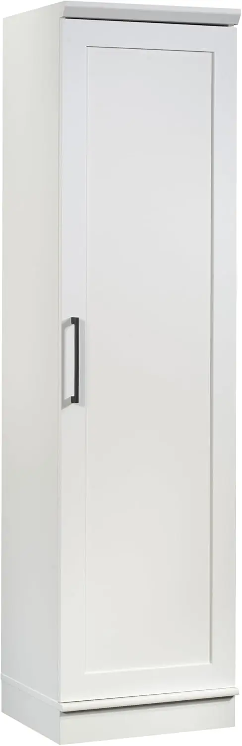 

Narrow Pantry Storage Cabinet with Adjustable Shelves, Slim Single Door for Kitchen, Soft White