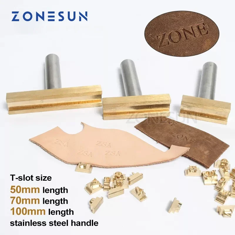 ZONESUN  T-slot Alphabet Numbers Symbol Leather Hot stamping Letter Press Tool Brand Iron Custom Initial Mould Embossing Mold