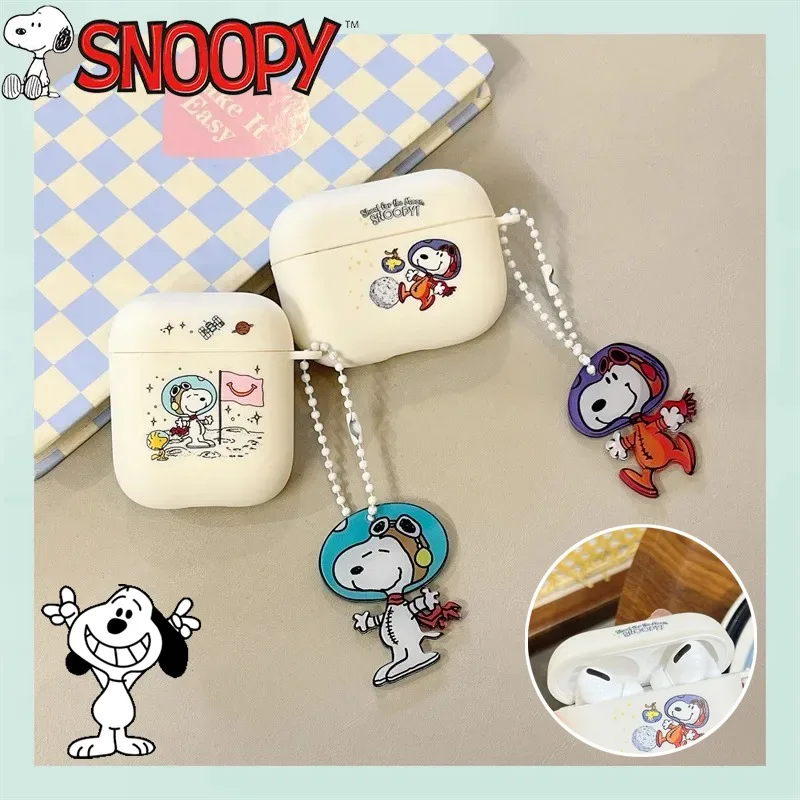 

Snoopy Cartoon Earphone Case for Airpods 3 2 1 Pro2 Dustproof Waterproof Protective Case Anti Drop Silicone Cover Accessories