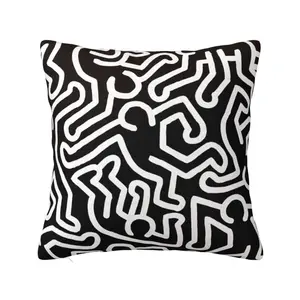 Sarung Bantal Tari Haring Mewah Kustom Sarung Bantal Seni Grafiti Poliester 8 sarung bantal penjualan terbaik 60x60 - №