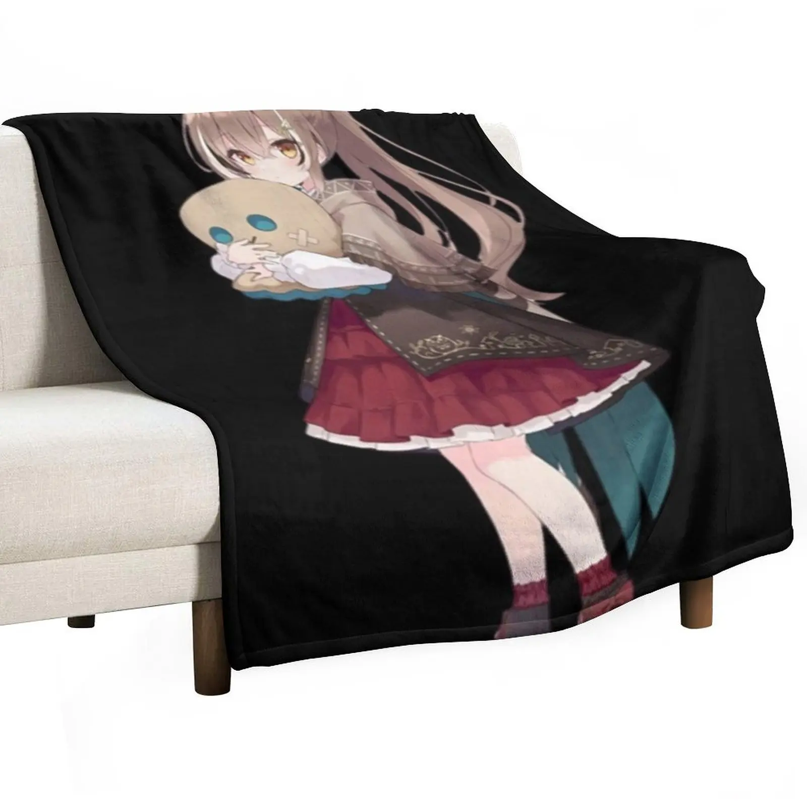 

Nanashi Mumei - Hololive Throw Blanket Travel Size Cozy Blanket for Plane Train