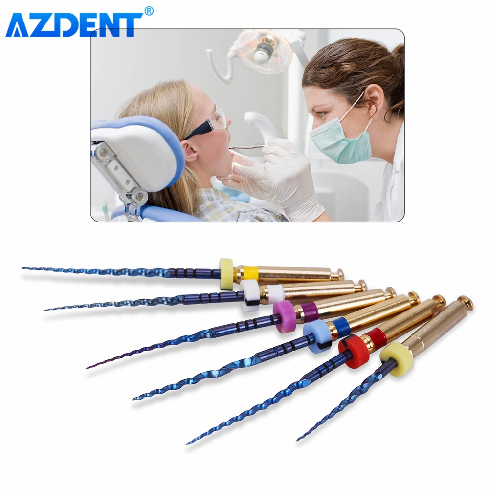 5 Boxes Dental Engine Use File NiTi Super AZDENT Rotary Heat Activated Endodontic Canal Root Files 25mm SX-F3 Dentistry Tools