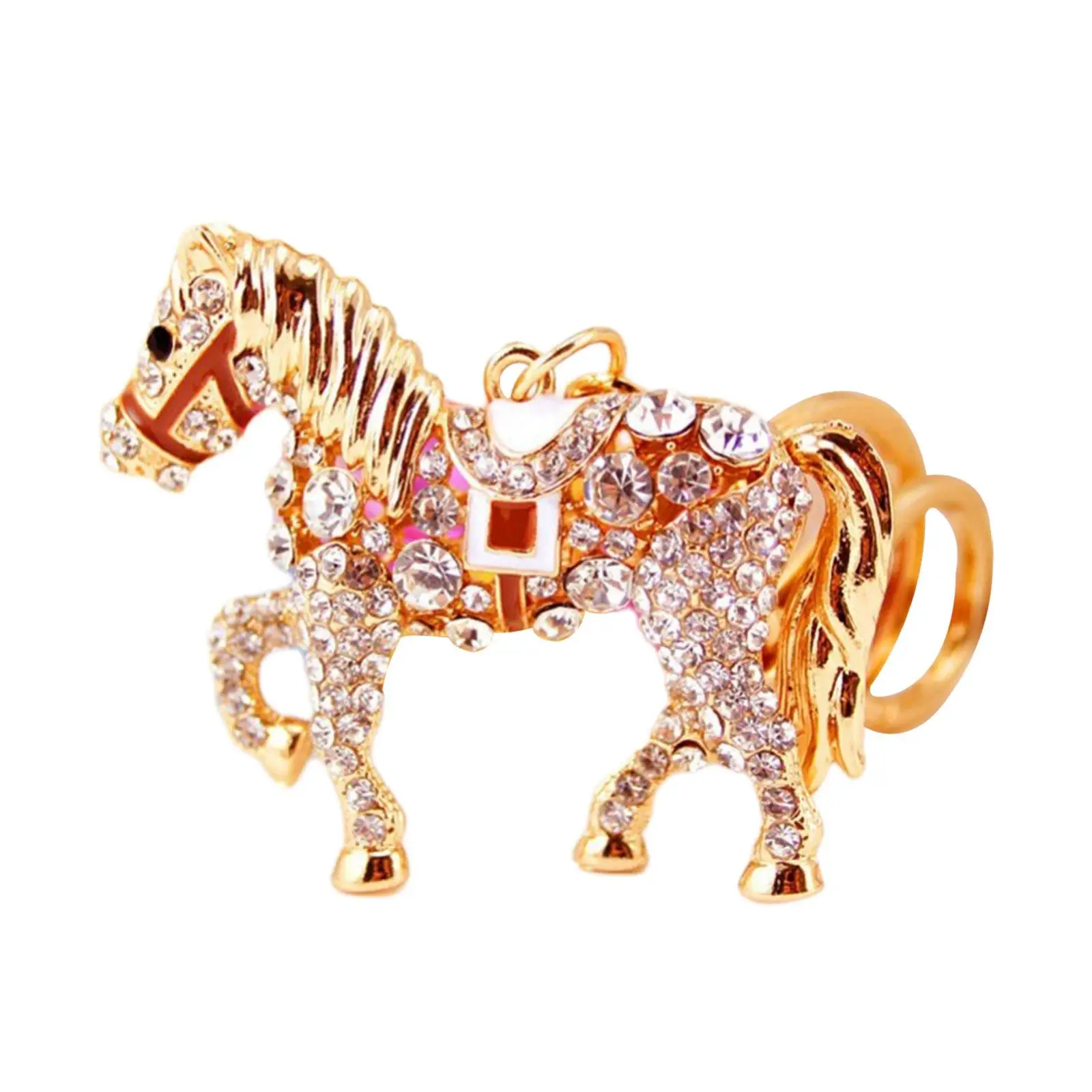 Horse Rhinestone Keychain Glitter Animal Key Chain for Wallet Backpack Purse