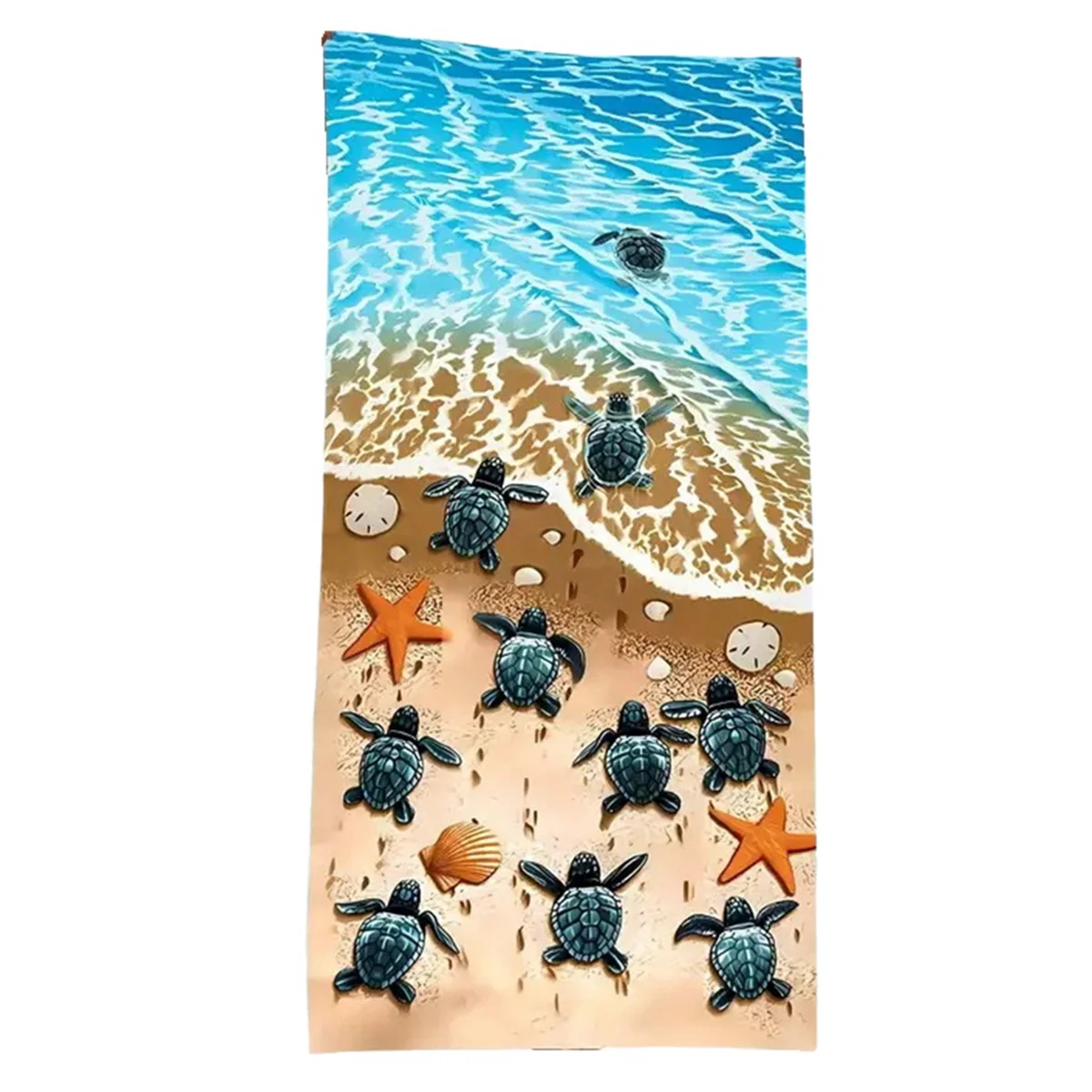 Quick-Drying Beach Towel with Sea Turtle Pattern, Soft and Absorbent, Suitable for Bathroom, Outdoor, Pool and Camping,C