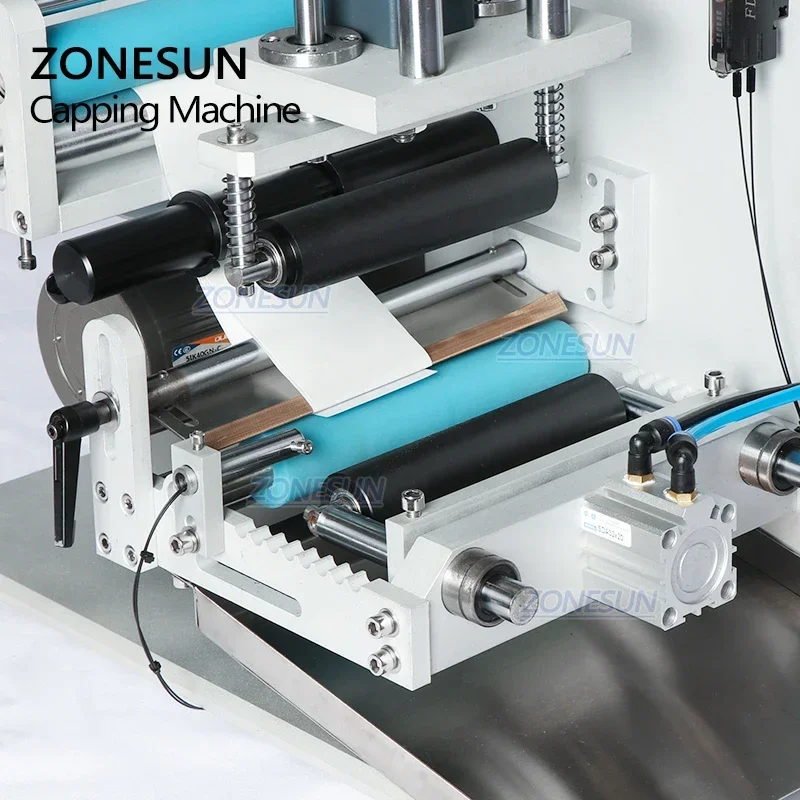 ZONESUN Vial Labeling Machine Sticker Pasting Machine Auto Discharging for Cylindrical Bottle Pen ReagentsTube Syringes E-bottle