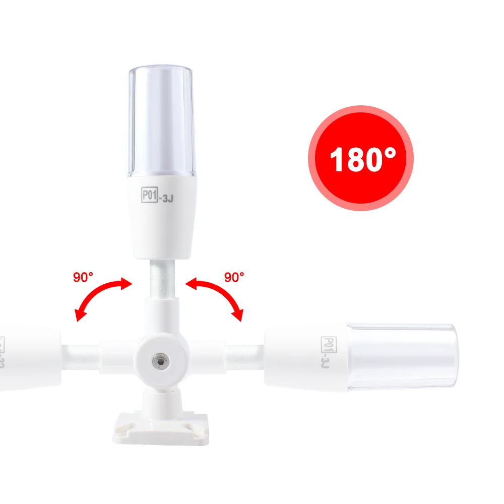 Nuova lampada indicatore di segnale a tre colori a LED DC 24V 3 colori in 1 strato Spia intelligente per cicalino di allarme macchina CNC AC 220V