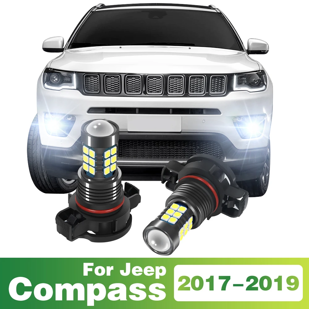 

LED Car Light Front Fog Lamp 2504 PSX24W 12276 Bulbs For Jeep Compass 2017 2018 2019 Accessories