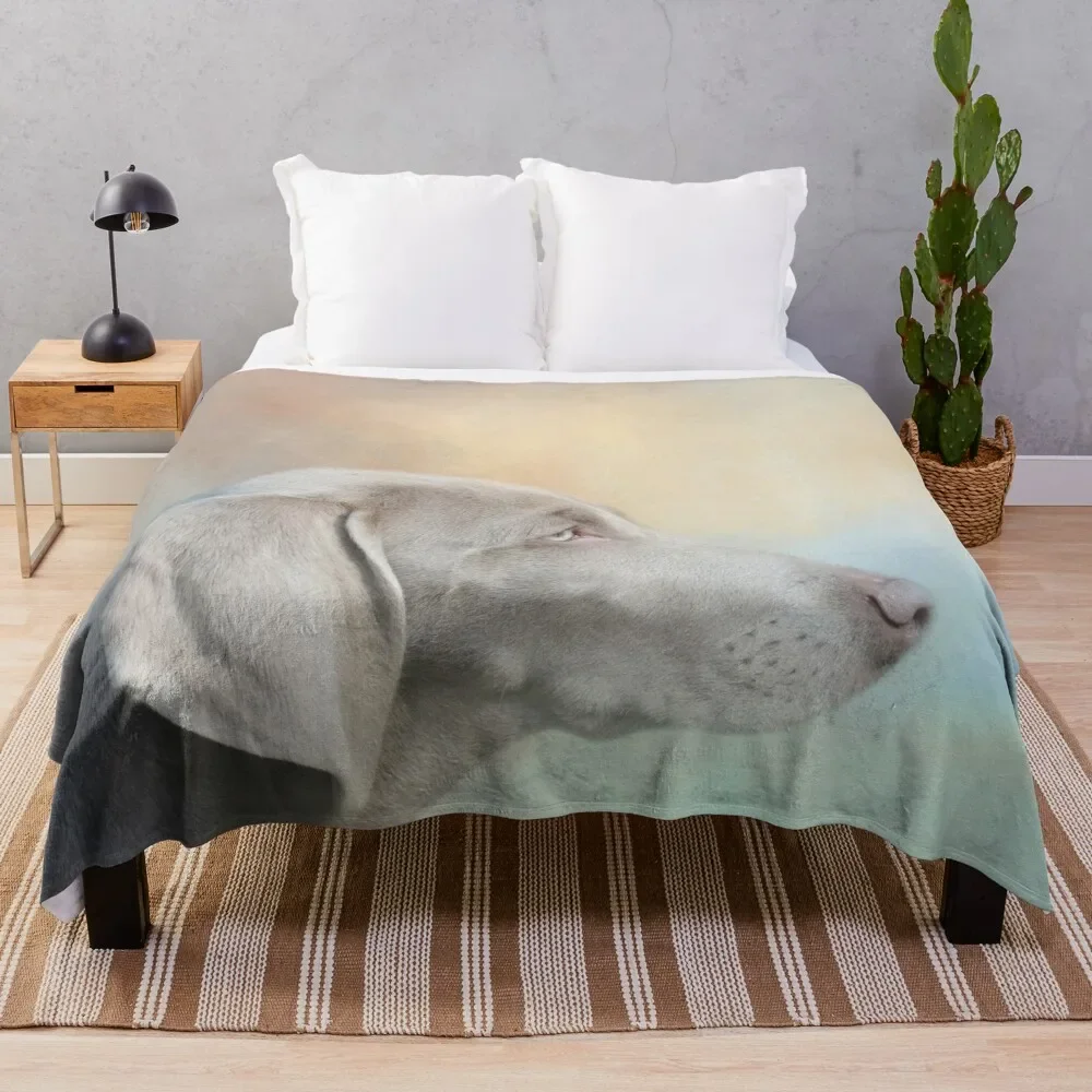

Beautiful Weimaraner Dog Throw Blanket Comforter valentine gift ideas manga Thins Blankets