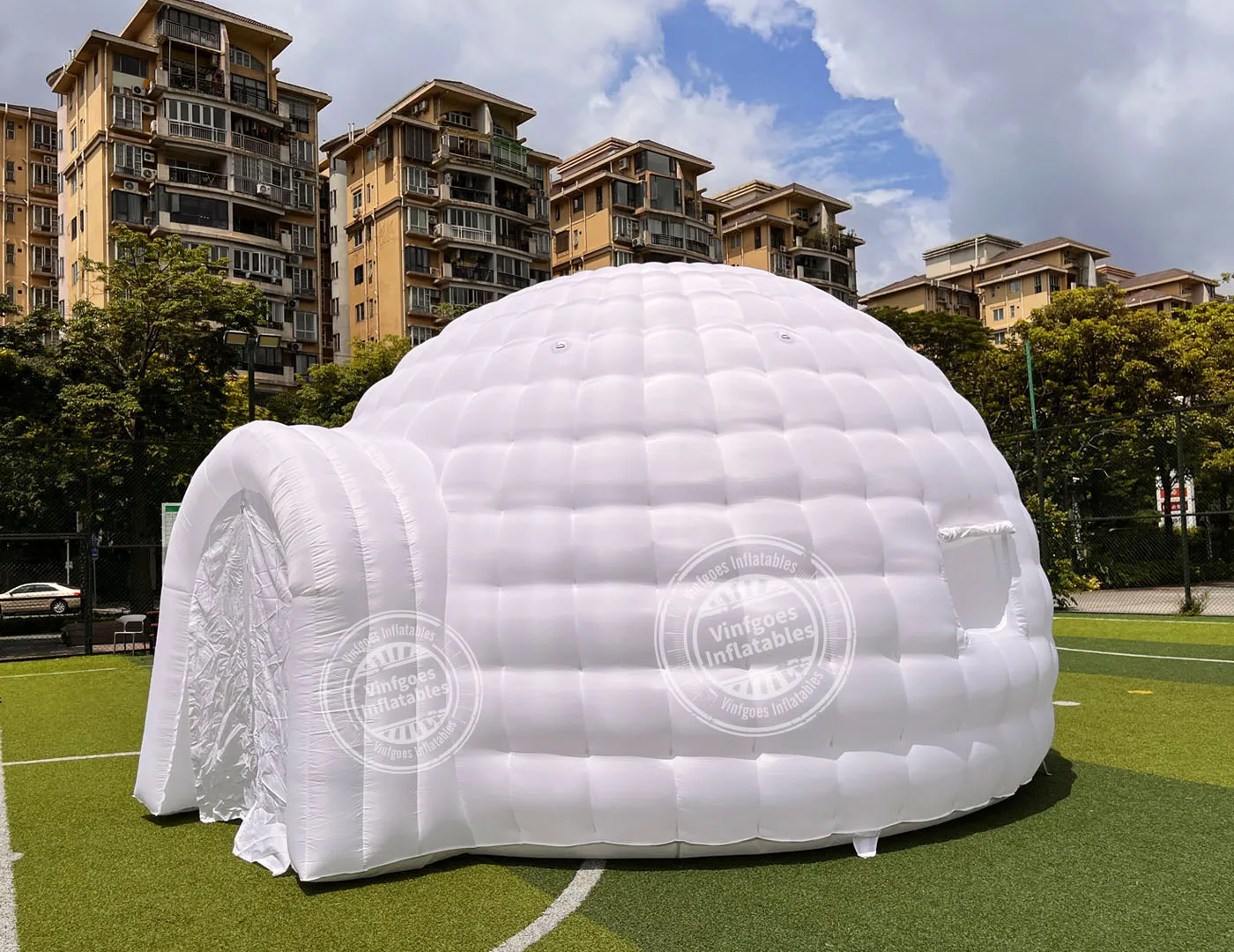 Portable Inflatable Igloo Dome Tent with Led Light 2 Windows Shelter Igloo Marquee for Party Wedding Camping