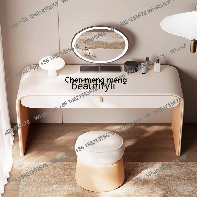 Toeletta italiana di lusso leggera, camera da letto in stile crema, toeletta di fascia alta, tavolo da trucco di fascia alta, semplicità moderna H