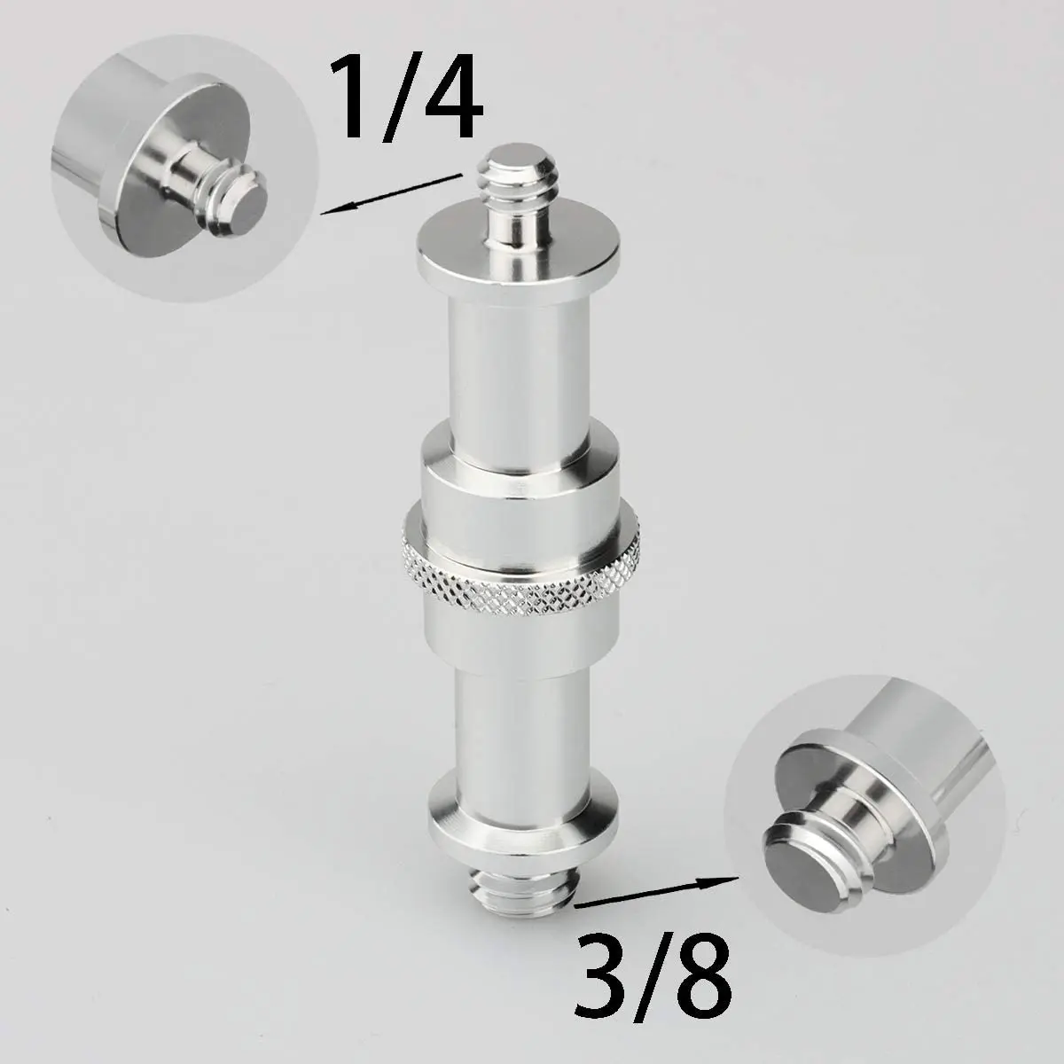 Adaptador de parafuso rosqueado macho 10x 1/4 para 3/8 parafuso prisioneiro para flash light stand tripé câmera