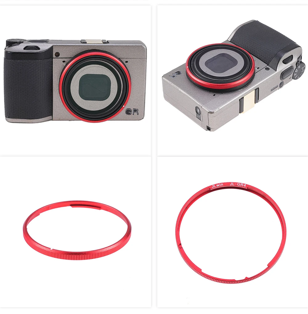 Кольцо для объектива FOTGA из алюминия для камеры Ricoh GRIV GR4, заменяет декоративное кольцо объектива, доступно в черном, красном, сером и зеленом цветах.