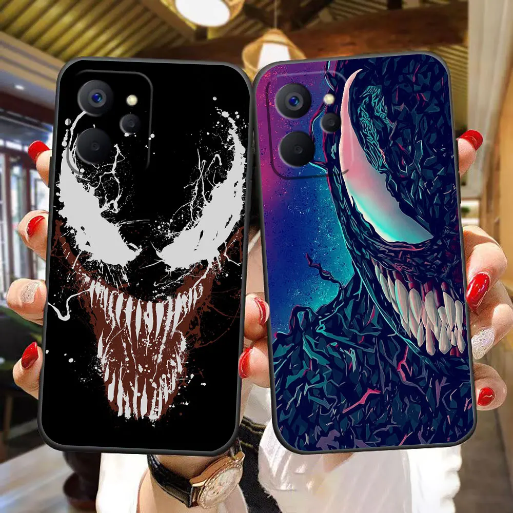 Marvel Venom Spider-Man Cover Phone Case For OPPO Realme 13 12 11 10 9 9i 8 8i 7 7i 6 5 5i PRO 5G TPU Case Funda Coque Shell